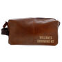 Personalised Luxury Brown Leatherette Wash Bag, thumbnail 5 of 8