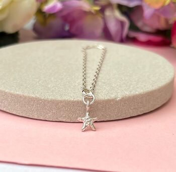 Sterling Silver Mini Starfish Anklet, 8 of 12