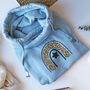 Cowl Neck Luxe Baby Blue Hoodie, thumbnail 2 of 9