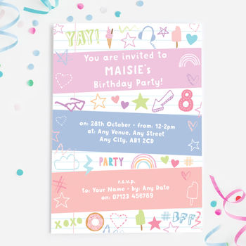 Doodle Birthday Party Invitations, 2 of 2