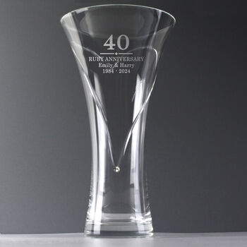 Wedding Anniversary Gift Engraved Crystal Glass Vase, 10 of 11