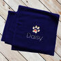 Personalised Microfibre Dog Towel With Name And Paw Motif, thumbnail 4 of 5