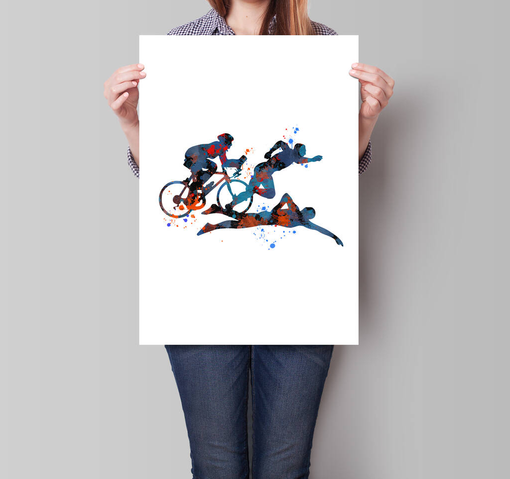 Personalised Triathlon Sport Poster By Pixelstopaper