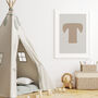 Initial Letter Print In Scandi Neutrals For Kids Room, thumbnail 6 of 12