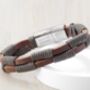 Personalised Men's Brown Leather Twisted Cord Bracelet, thumbnail 1 of 4
