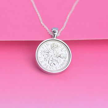 Luxury 60th Birthday 1966 Sixpence Necklace, 4 of 9