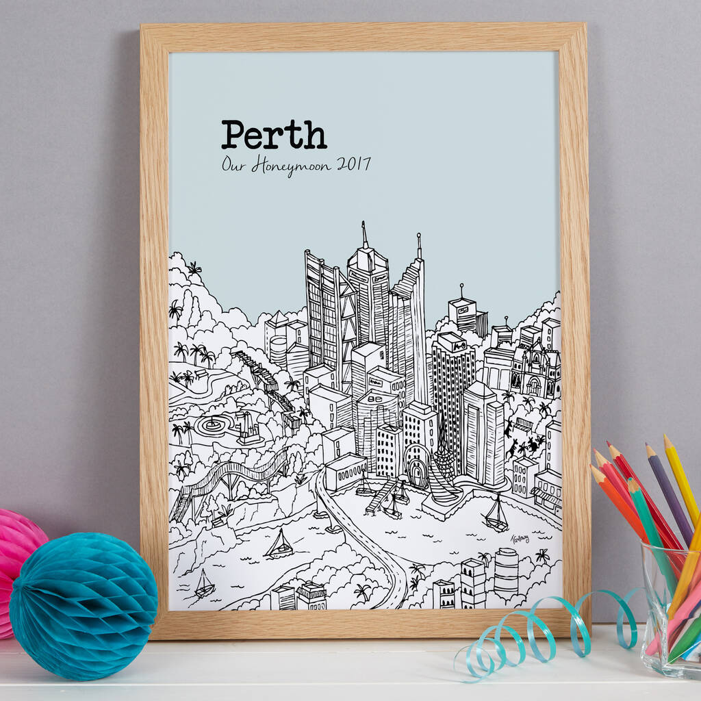 Personalised Perth Print By Tessa Galloway Illustration