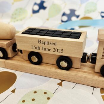 Personalised New Born Wooden Train, 4 of 7