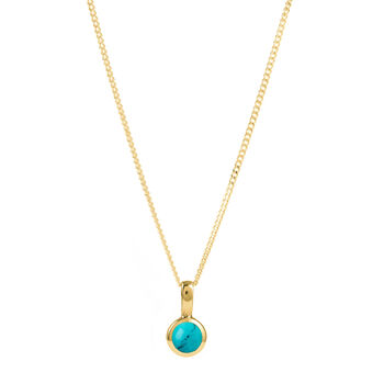 December Birthstone Turquoise Gold Vermeil Necklace, 3 of 9