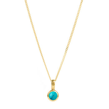 December Birthstone Turquoise Gold Vermeil Necklace, 3 of 10