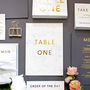 Marble And Gold Wedding Table Name/Number Flat Card, thumbnail 1 of 4