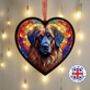 Leonberger Stained Glass Effect Heart Suncatcher, thumbnail 1 of 5