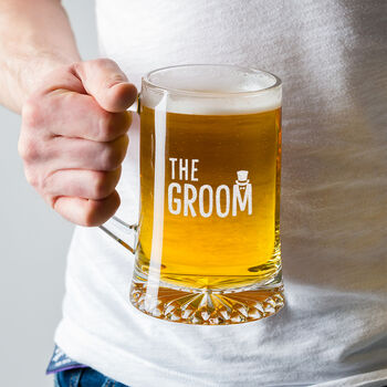 Personalised Engraved Wedding Beer Tankard For The Groom, 2 of 5