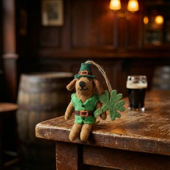 Homemade Felt Cormac The Irish Pooch Decoration, 3 of 3