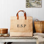 Personalised Monogram Market Tote Natural Jute, thumbnail 1 of 2