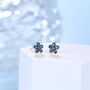 Sterling Silver Flower Cz Stud Earrings, thumbnail 3 of 12