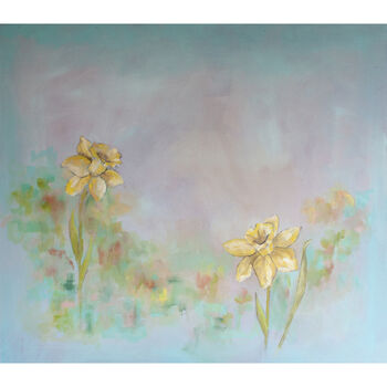 Fields Of Gold Floral Painting Canvas Print, 2 of 3