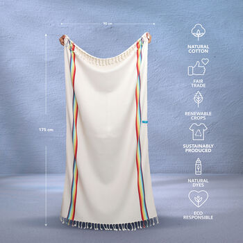 Personalised Cotton Towel Shawl, Christmas Gift For Couples, 4 of 12