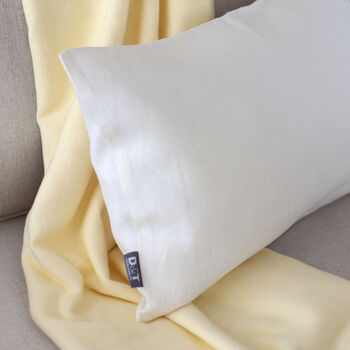Plain Off White Linen Lumbar Cushion Cover, 2 of 3