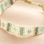 Blue Beaded Woven Cord Bracelet In Gold, thumbnail 3 of 4