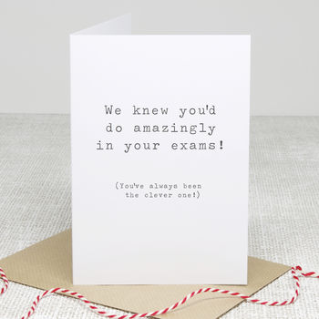 'The Clever One' Exam Congratulations Card, 2 of 2