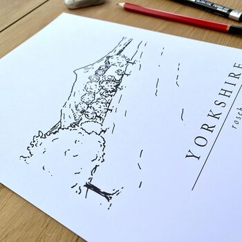 Roseberry Topping Hand Illustrated Yorkshire Print, 5 of 9