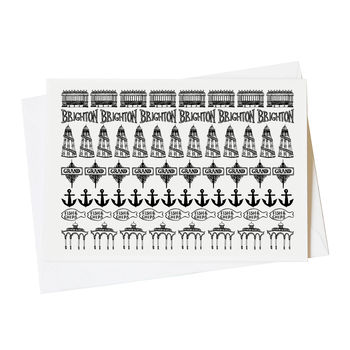 Brighton Black And White Helter Skelter Greeting Card, 3 of 6