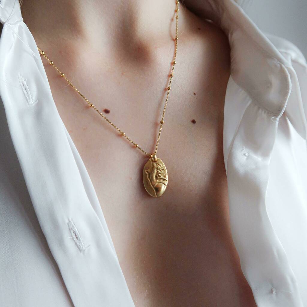 Venus Mini Art Deco Gold Plated Necklace, 1 of 8
