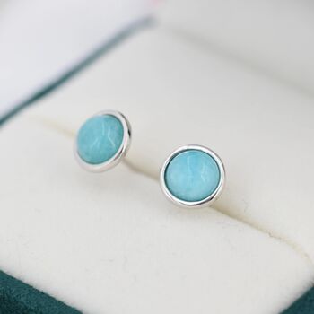 Sterling Silver 6mm Amazonite Stud Earrings, 7 of 12