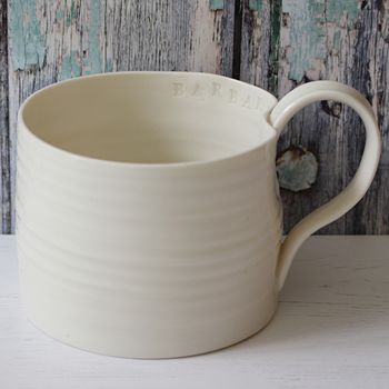 Hand Thrown Porcelain Straight Sided Mug, 6 of 7
