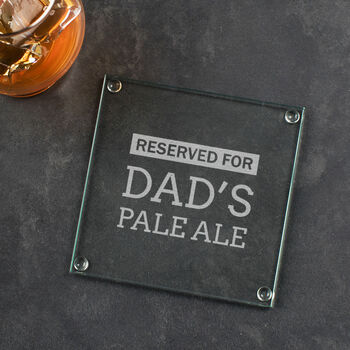 Personalised Daddy Engraved Glass Coaster, 2 of 7