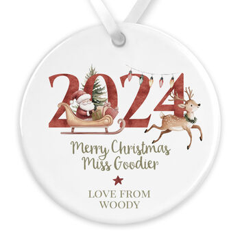 Personalised End Of Christmas Term Teacher Bauble, 2 of 4