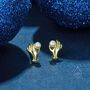 Vintage Inspired Hand Holding A Pearl Stud Earrings, thumbnail 3 of 10