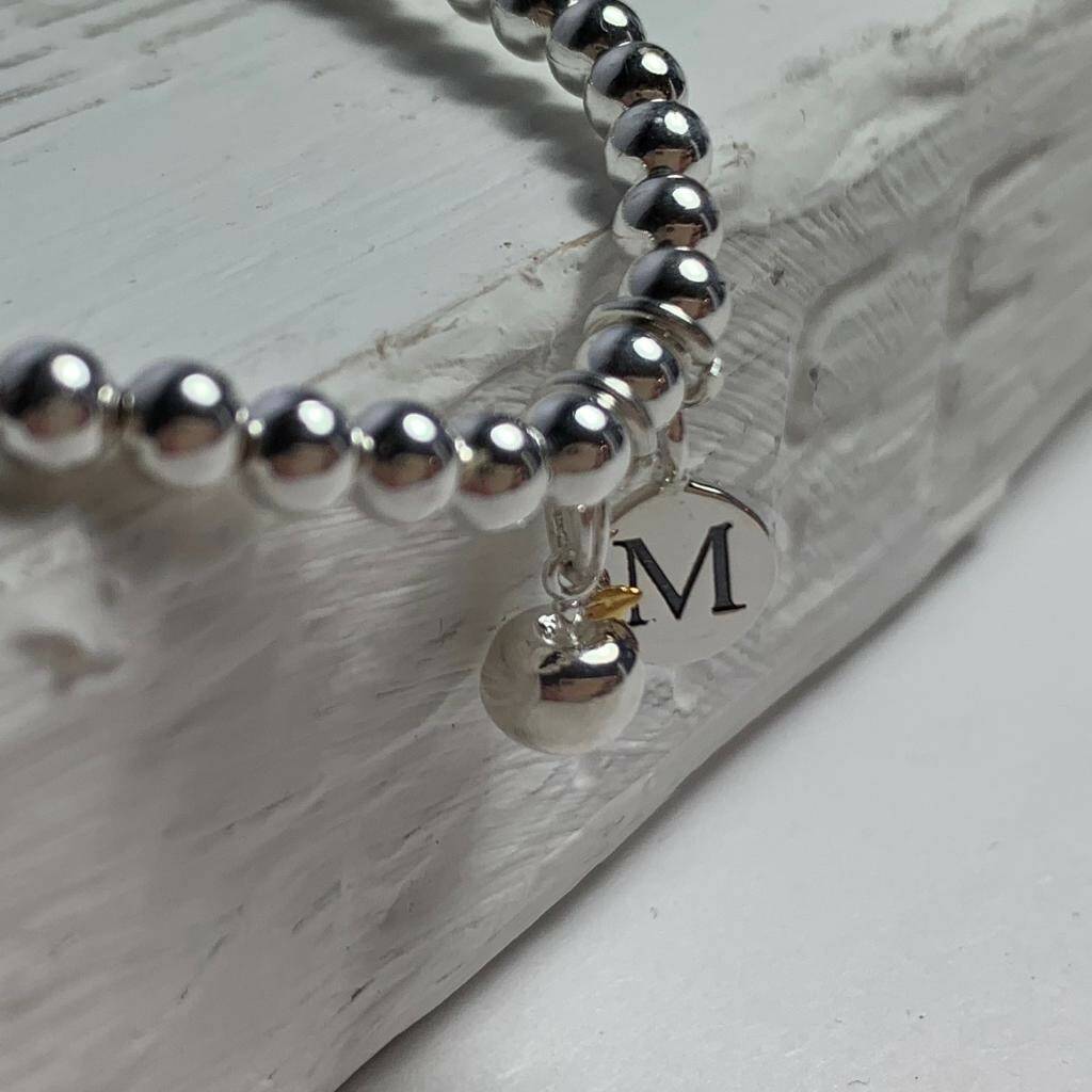 Personalised Apple Charm Bead Bracelet By Nest | notonthehighstreet.com