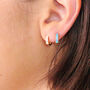 18 K Gold Plated Sterling Silver Cz Hoop Earrings, thumbnail 7 of 8