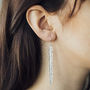 Silver Feather Statement Drop Earrings, thumbnail 1 of 3