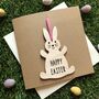 Happy Easter Rabbit Keepsake Decoration Card, thumbnail 1 of 3