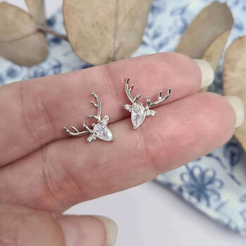 Christmas Deer Stud Earrings, 3 of 7