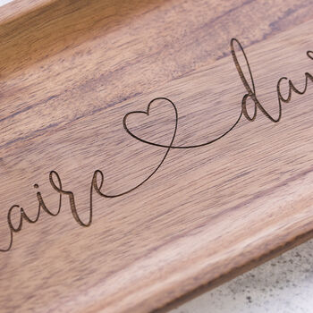 Couples Heart Wooden Concierge Tray, 2 of 4
