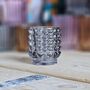 Dimple Glass Grey Tea Light Holder, thumbnail 1 of 2