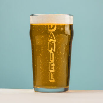 Pub Style Shadowed Name Beer Glass, 2 of 3