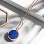 Lapis Lazuli Modern Round Locket – 18 K Rose Gold Plate, thumbnail 7 of 9