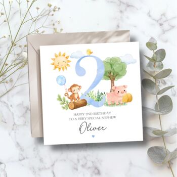 Farm Animals 3rd Birthday Card, 1st 2nd Birthday Card For Son, Daughter, Any Relationship, 5 of 7