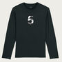 Saturn Five Rocket Black Organic Long Sleeve Top, thumbnail 1 of 5