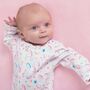 Newborn Baby Girl Unicorn Gift Set – Sleepsuit And Hat, thumbnail 3 of 8