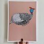 Guineafowl Print On Pink, thumbnail 2 of 5