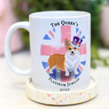 Queen's Platinum Jubilee Mug Union Jack Corgi, 5 of 7