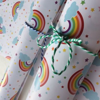Rainbow Gift Wrapping Paper Or Gift Wrap Set With Card, 7 of 11
