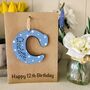 Personalised 12th Letter Birthday Wooden Keepsake Card, thumbnail 1 of 2