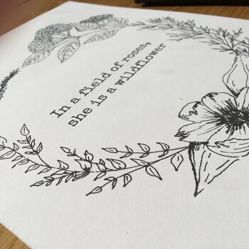 'She Is A Wildflower' Hand Illustrated Quote Print, 5 of 7